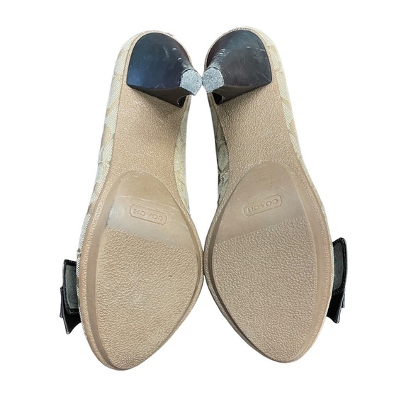 Coach Alaina Logo Heel Pumps Brown Tan Size 9.5 - Picture 6 of 9